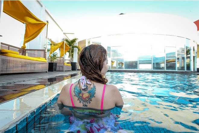 My love at pool